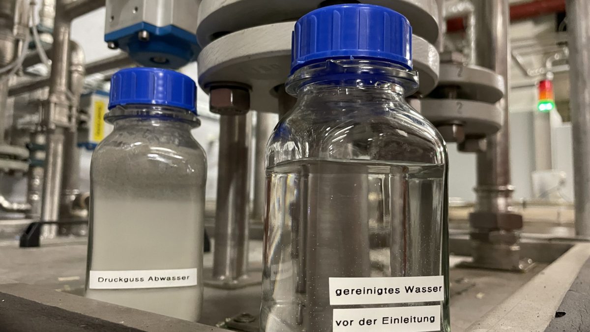 Abwasser vor und nach Ultrafiltration