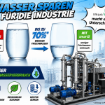 Wassersparende industrielle Abwasseraufbereitung von smart5 mit Vergleich des Frischwasserverbrauchs vor und nach der Wasserwiederverwendung.